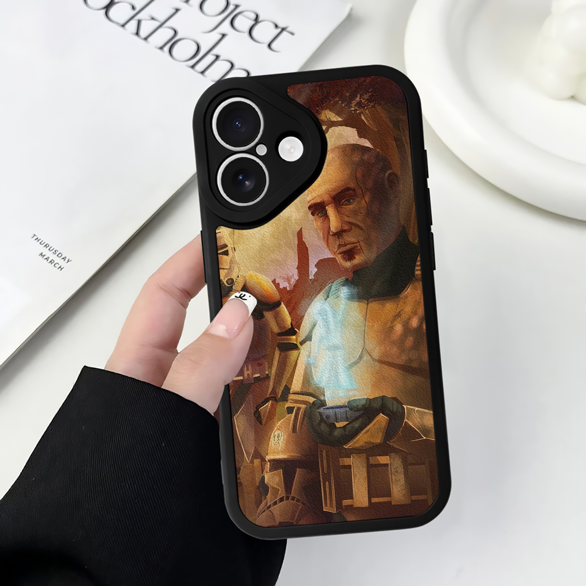 （画像用） スター・ウォーズ Star Wars 【iPhone 16シリーズ対応】シリコンスマホケース（レザー調） 材質：シリコン